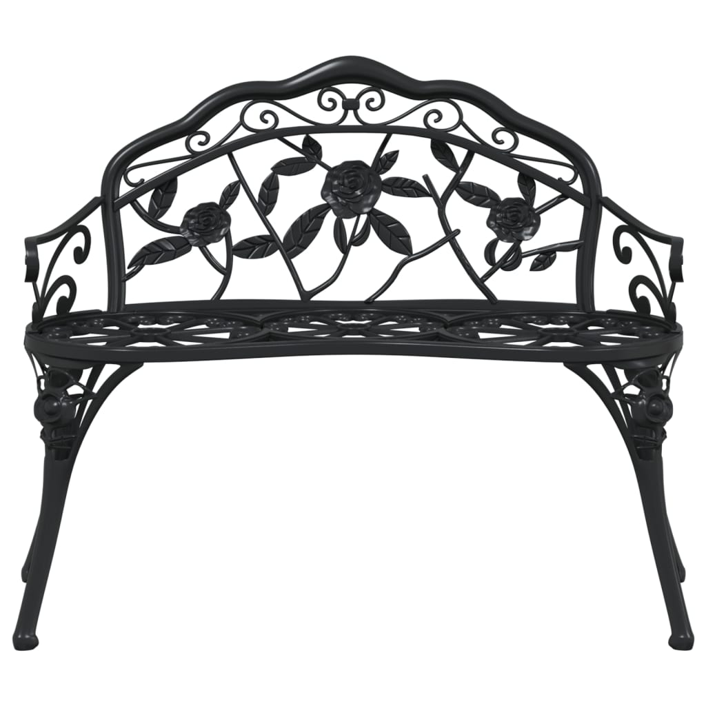 vidaXL Garden Bench | Black | Cast Aluminium, Cast Iron | Medium