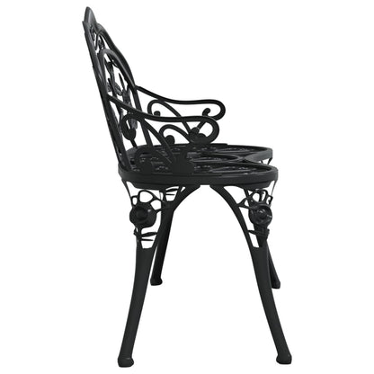 vidaXL Garden Bench | Black | Cast Aluminium, Cast Iron | Medium