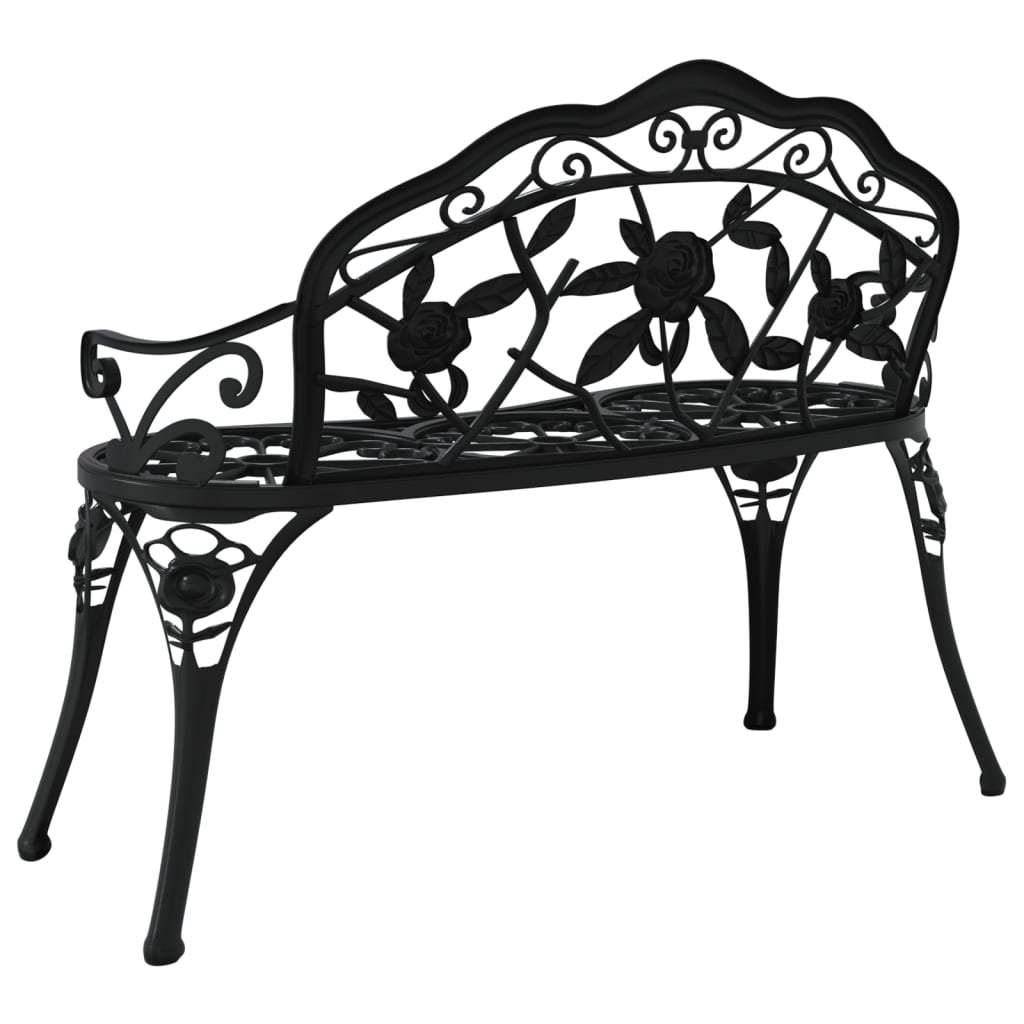 vidaXL Garden Bench | Black | Cast Aluminium, Cast Iron | Medium
