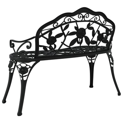 vidaXL Garden Bench | Black | Cast Aluminium, Cast Iron | Medium