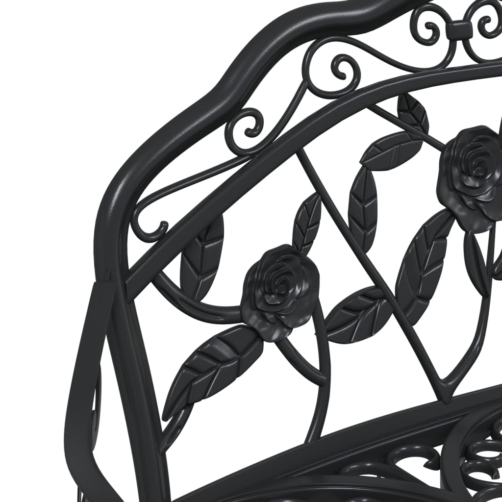 vidaXL Garden Bench | Black | Cast Aluminium, Cast Iron | Medium