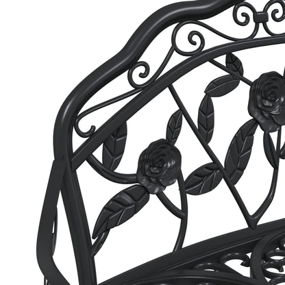 vidaXL Garden Bench | Black | Cast Aluminium, Cast Iron | Medium