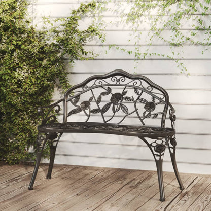 vidaXL Garden Bench | Black | Cast Aluminium, Cast Iron | Medium