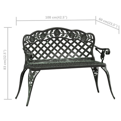 vidaXL Garden Bench | Green | Cast aluminium | Medium | Durable | Garden Bench