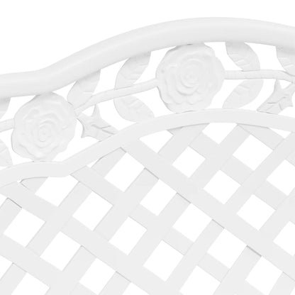 vidaXL Garden Bench | White | Cast Aluminium, Cast Iron | 108 cm width