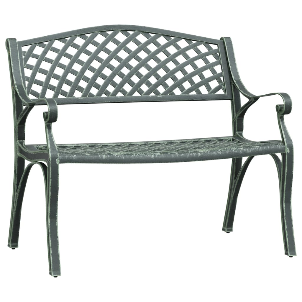 vidaXL Garden Bench | Green | Cast Aluminium, Cast Iron | Standard