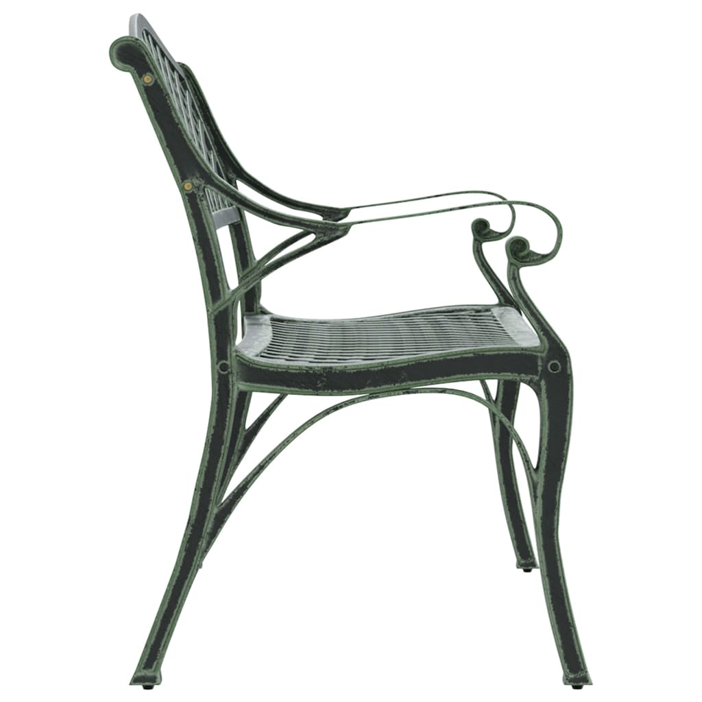 vidaXL Garden Bench | Green | Cast Aluminium, Cast Iron | Standard
