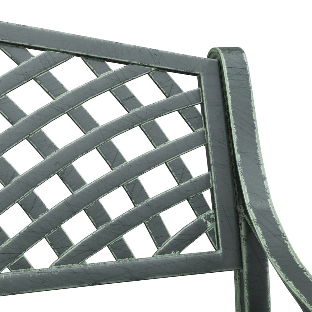 vidaXL Garden Bench | Green | Cast Aluminium, Cast Iron | Standard