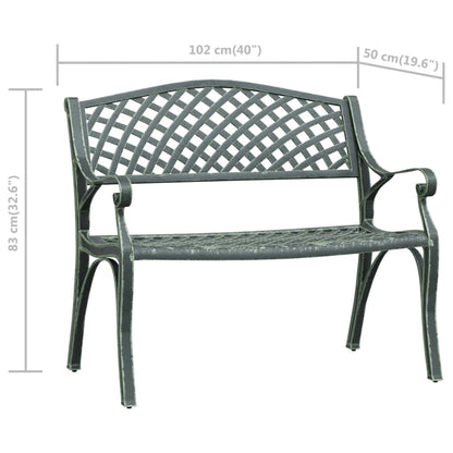 vidaXL Garden Bench | Green | Cast Aluminium, Cast Iron | Standard