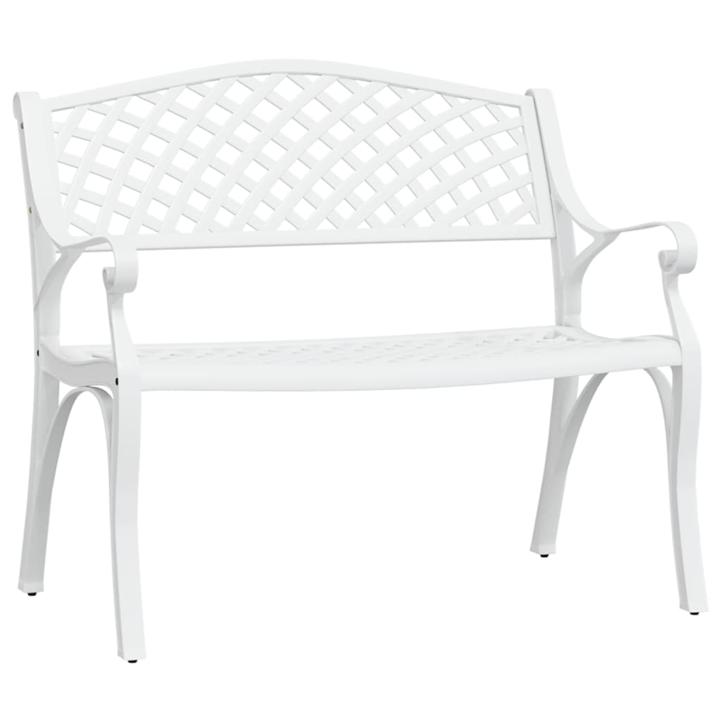 vidaXL Garden Bench | White | Cast Aluminium, Cast Iron | Medium | Durable