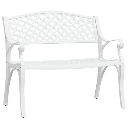 vidaXL Garden Bench | White | Cast Aluminium, Cast Iron | Medium | Durable