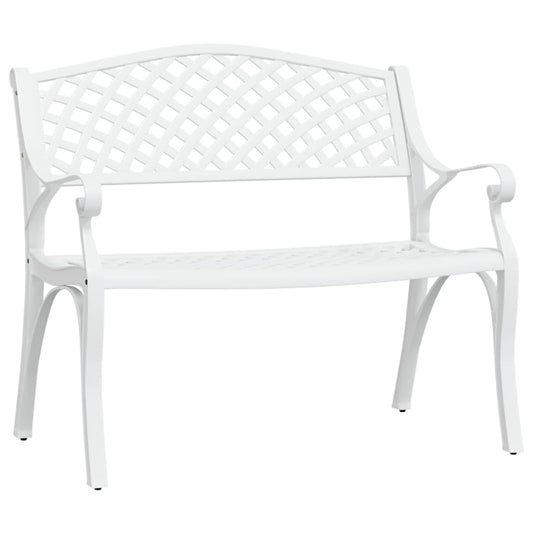 vidaXL Garden Bench | White | Cast Aluminium, Cast Iron | Medium | Durable