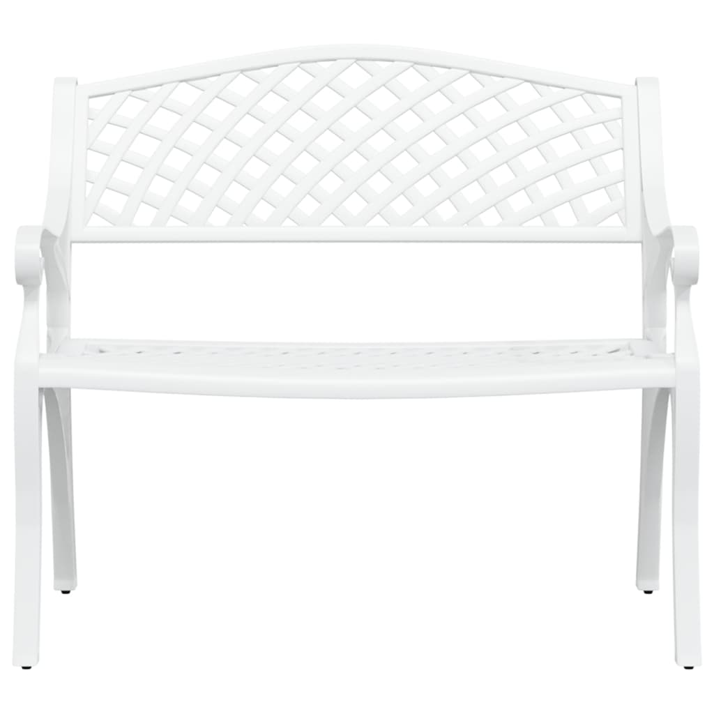 vidaXL Garden Bench | White | Cast Aluminium, Cast Iron | Medium | Durable