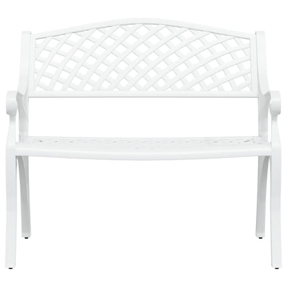 vidaXL Garden Bench | White | Cast Aluminium, Cast Iron | Medium | Durable