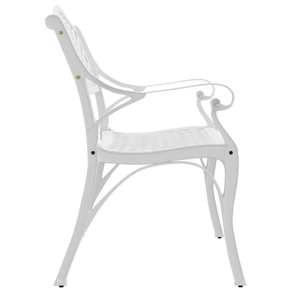 vidaXL Garden Bench | White | Cast Aluminium, Cast Iron | Medium | Durable