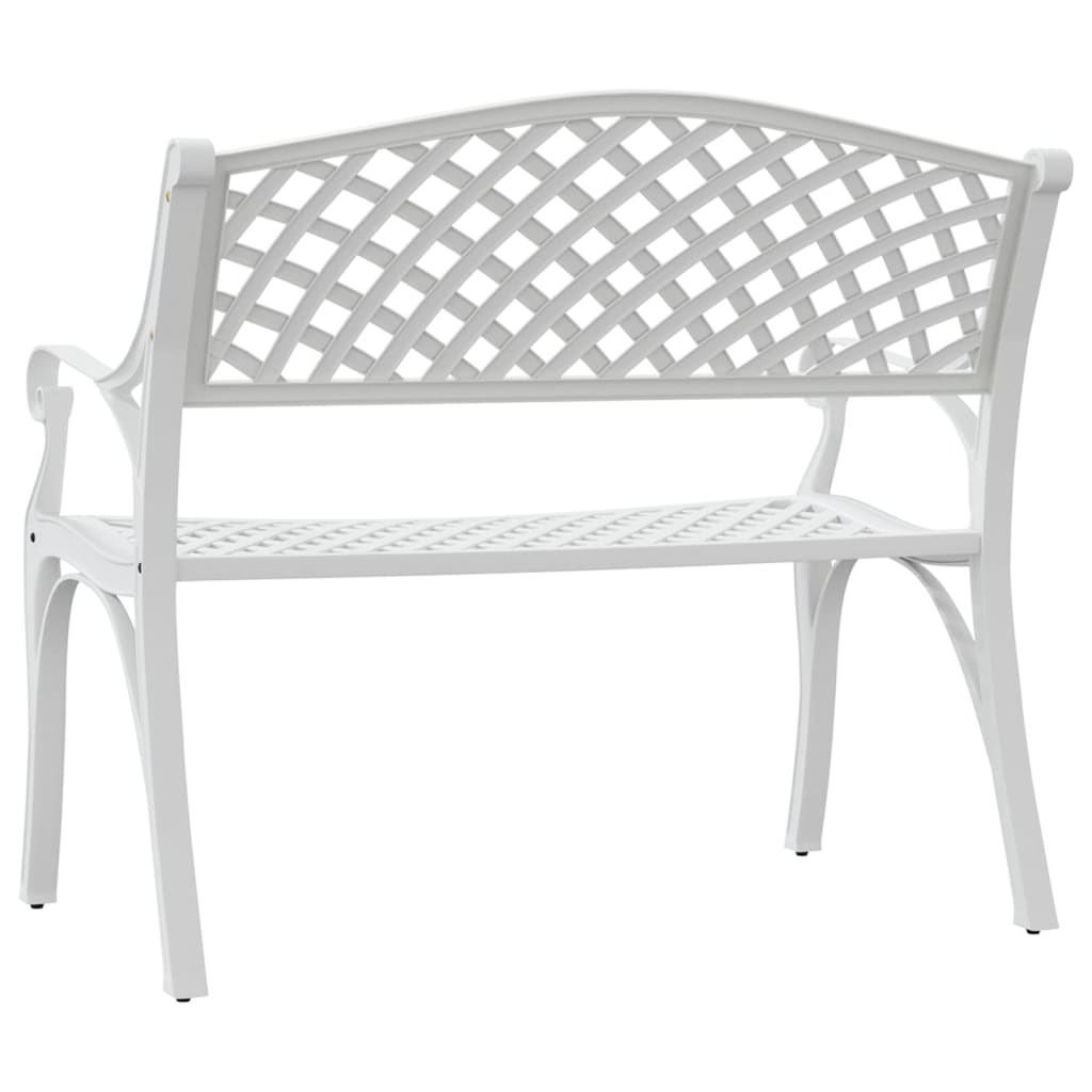 vidaXL Garden Bench | White | Cast Aluminium, Cast Iron | Medium | Durable