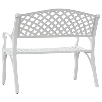 vidaXL Garden Bench | White | Cast Aluminium, Cast Iron | Medium | Durable