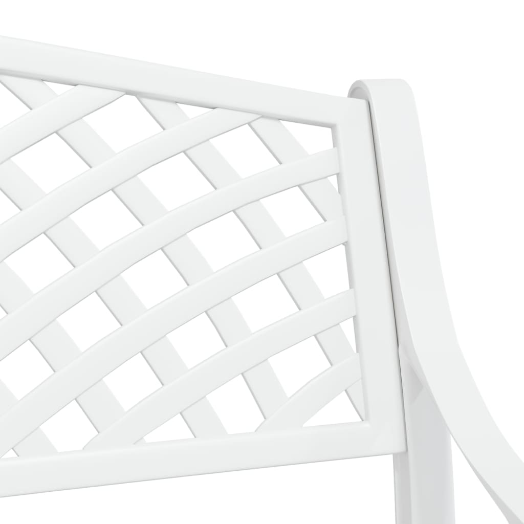 vidaXL Garden Bench | White | Cast Aluminium, Cast Iron | Medium | Durable