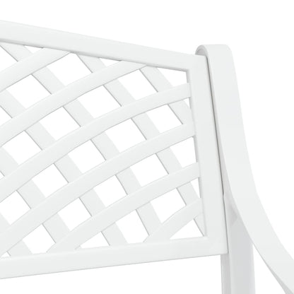 vidaXL Garden Bench | White | Cast Aluminium, Cast Iron | Medium | Durable