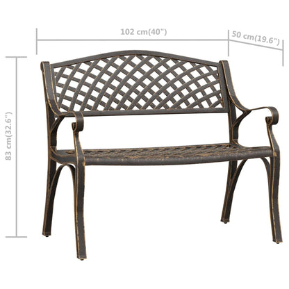 vidaXL Garden Bench | Bronze | Cast Aluminium, Cast Iron | Medium | Durable