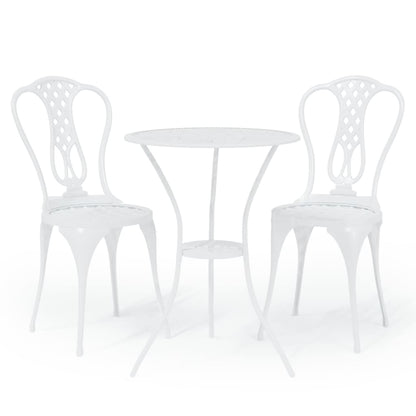vidaXL Bistro Set | White | Cast aluminium | Small | Durable | Bistro Set