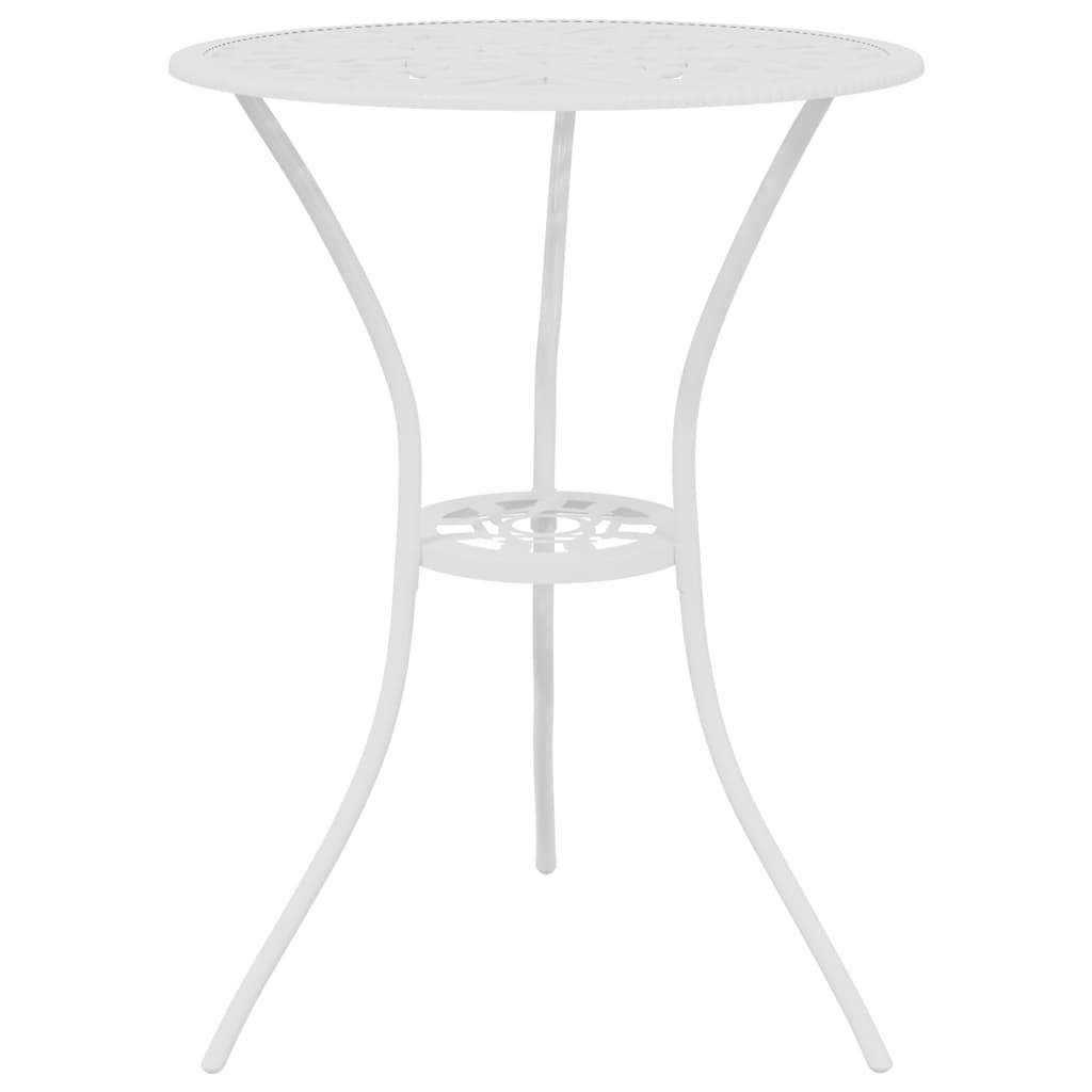 vidaXL 3 Piece Bistro Set Cast Aluminium White