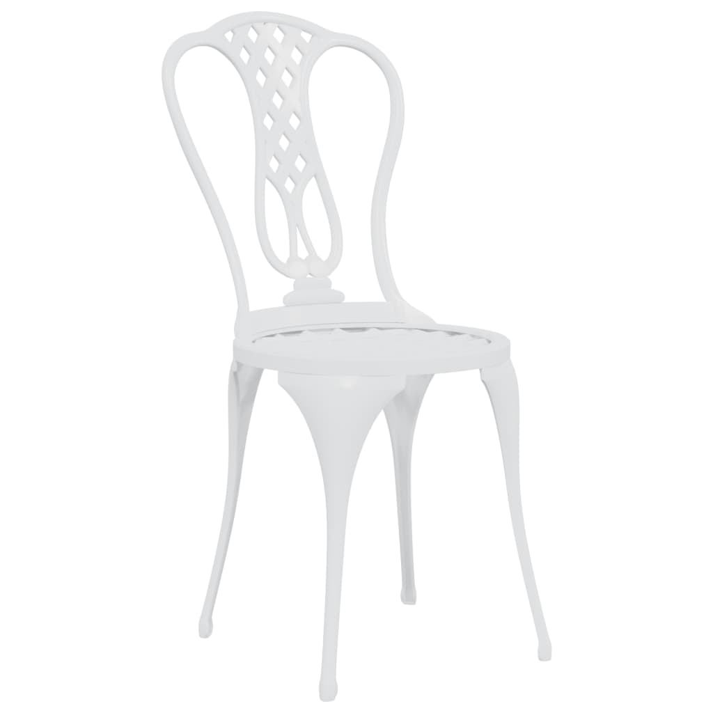 vidaXL Bistro Set | White | Cast aluminium | Small | Durable | Bistro Set