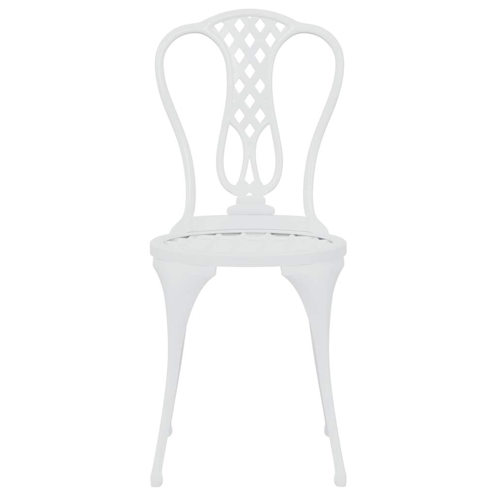 vidaXL 3 Piece Bistro Set Cast Aluminium White
