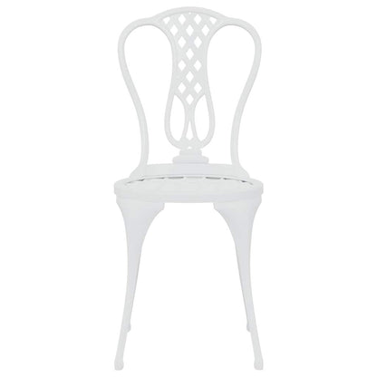 vidaXL 3 Piece Bistro Set Cast Aluminium White