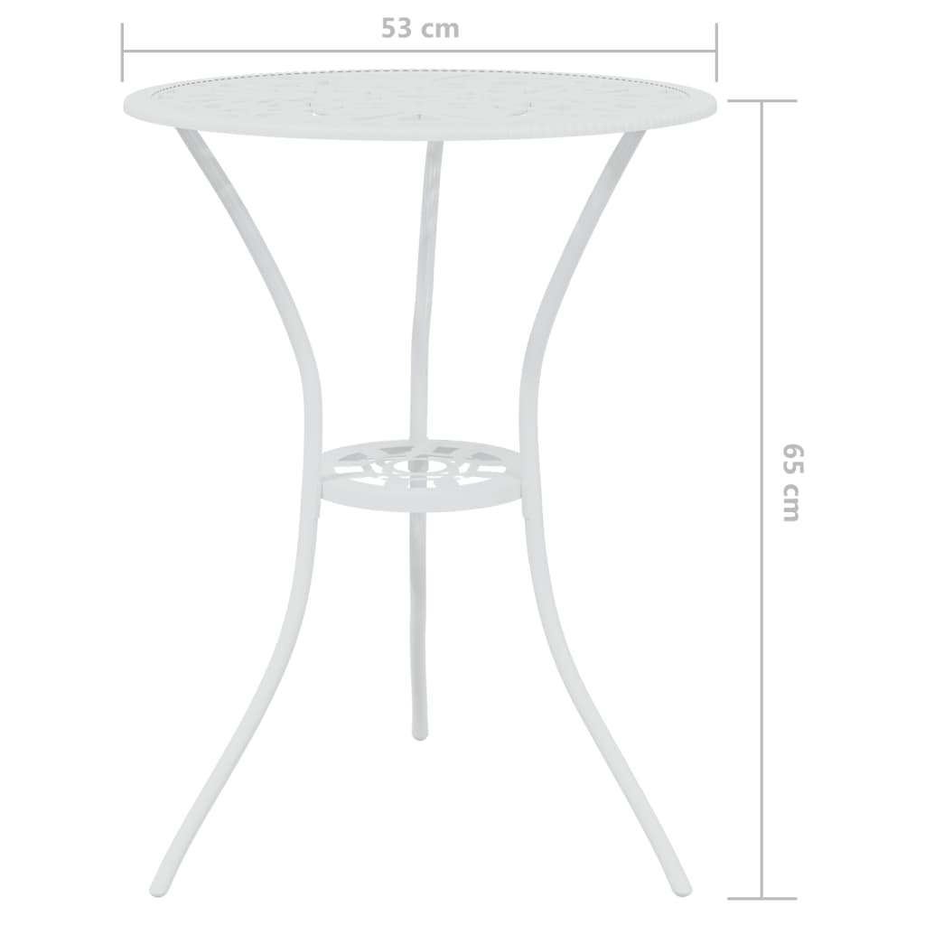 vidaXL Bistro Set | White | Cast aluminium | Small | Durable | Bistro Set