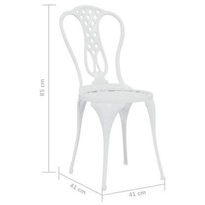 vidaXL Bistro Set | White | Cast aluminium | Small | Durable | Bistro Set