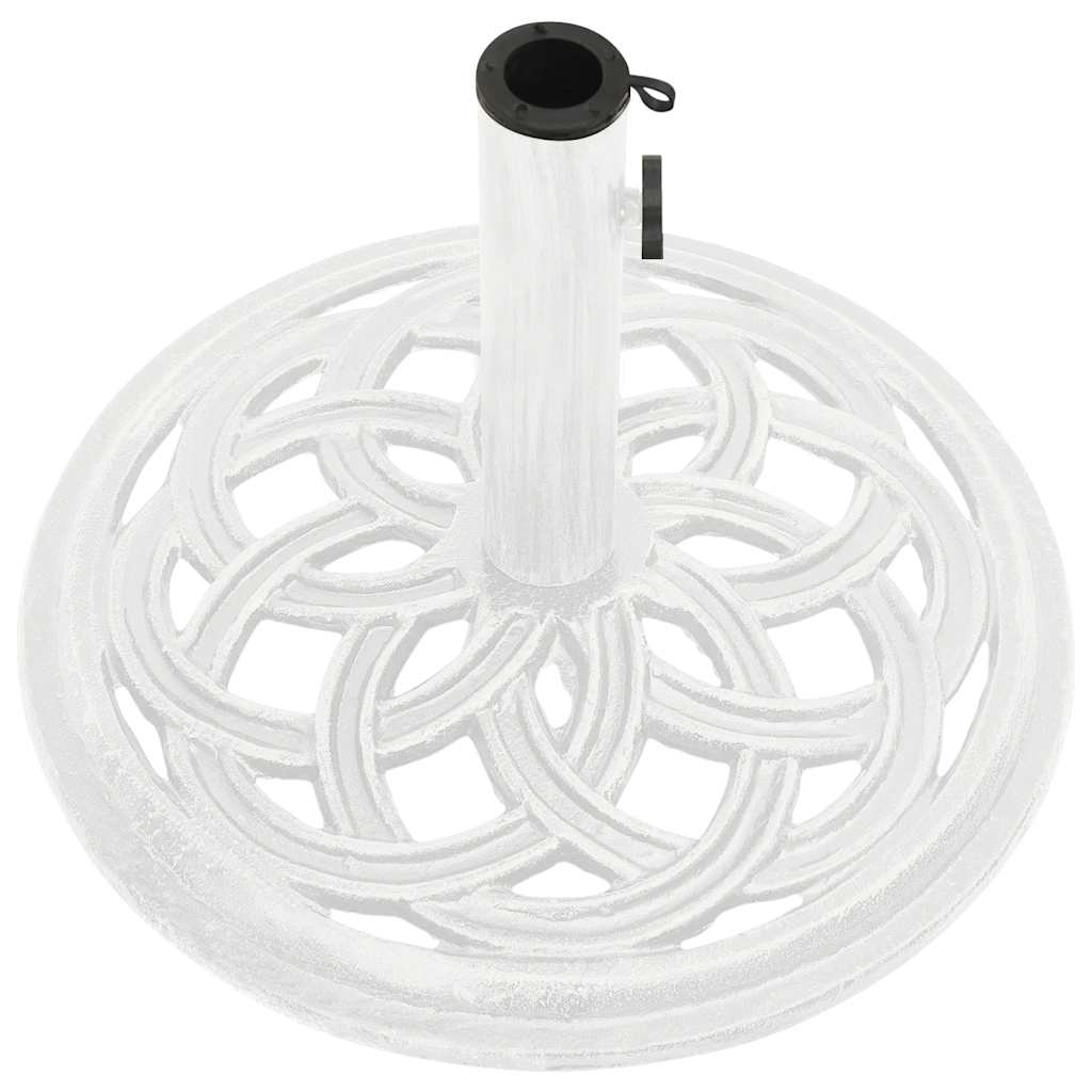 vidaXL Umbrella Base | White | Cast Iron | Medium | Durable | Umbrella Base