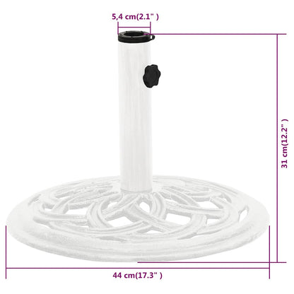 vidaXL Umbrella Base | White | Cast Iron | Medium | Durable | Umbrella Base