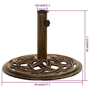 vidaXL Umbrella Base Bronze 44x44x31 cm Cast Iron