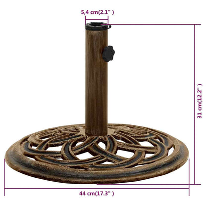 vidaXL Umbrella Base Bronze 44x44x31 cm Cast Iron