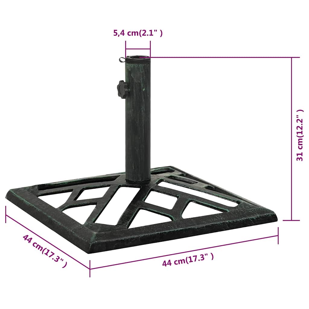 vidaXL Umbrella Base Green 44x44x31 cm Cast Iron