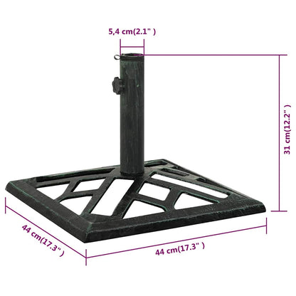vidaXL Umbrella Base Green 44x44x31 cm Cast Iron