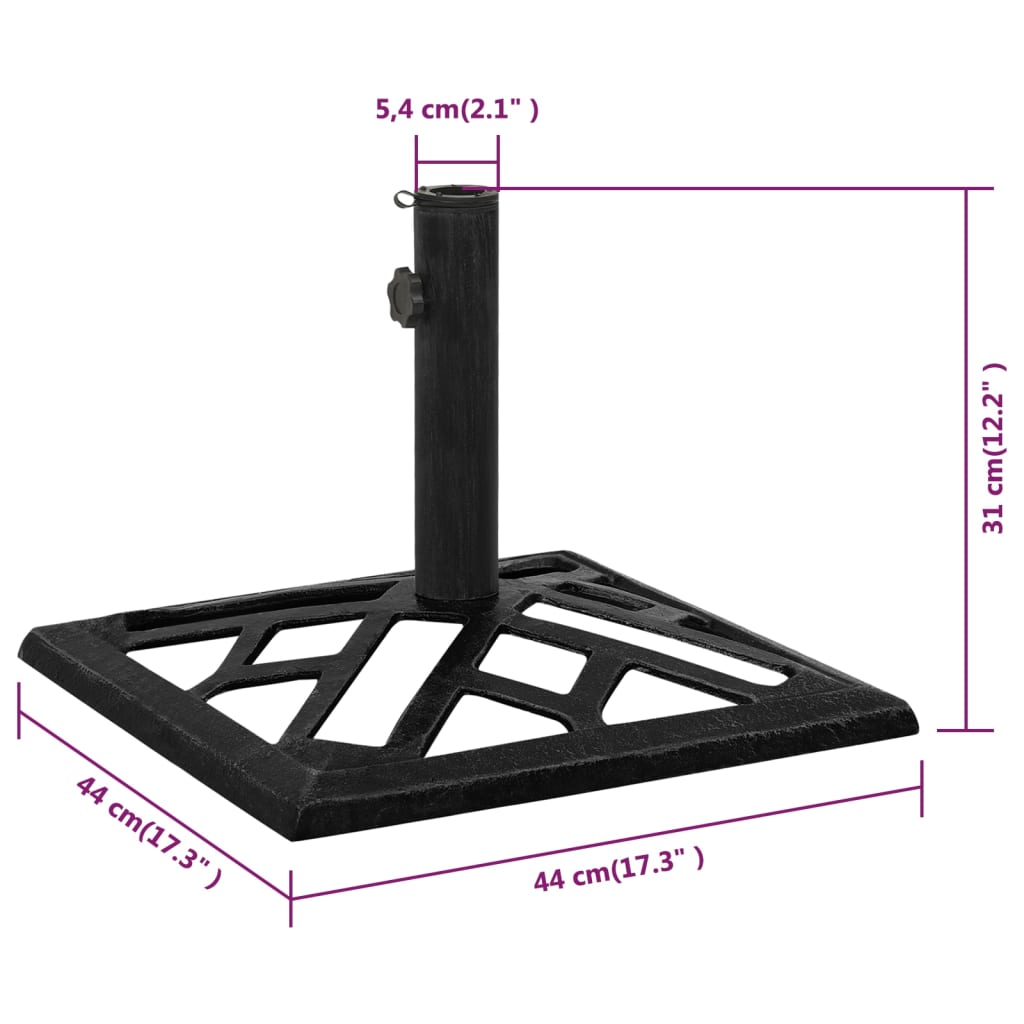 vidaXL Umbrella Base Black 44x44x31 cm Cast Iron