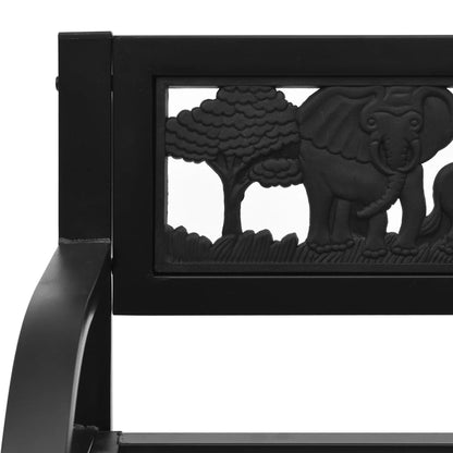 vidaXL Garden Bench | Black | Steel | Children's size | Decorative Inlays