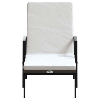 vidaXL Sun Loungers 2 pcs with Table Poly Rattan Brown