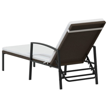 vidaXL Sun Loungers 2 pcs with Table Poly Rattan Brown
