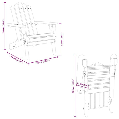 vidaXL Garden Chair | Natural wood | Solid Acacia wood | Standard | Foldable