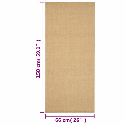vidaXL Rug | Natural | 100% Sisal | 66 x 150 cm | Rug | Rectangular | Minimalist
