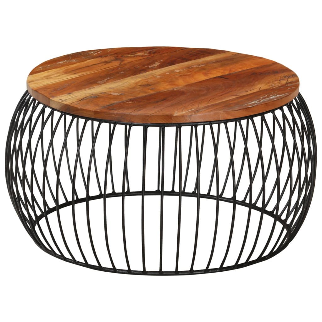 vidaXL Coffee Table Ø68 cm Solid Reclaimed Wood