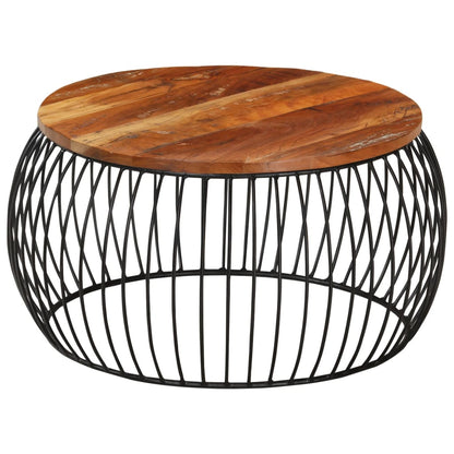 vidaXL Coffee Table Ø68 cm Solid Reclaimed Wood
