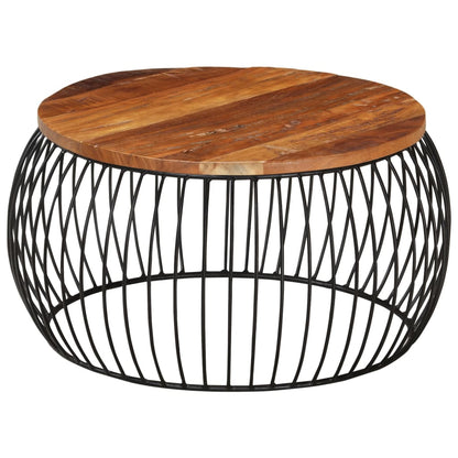 vidaXL Coffee Table Ø68 cm Solid Reclaimed Wood