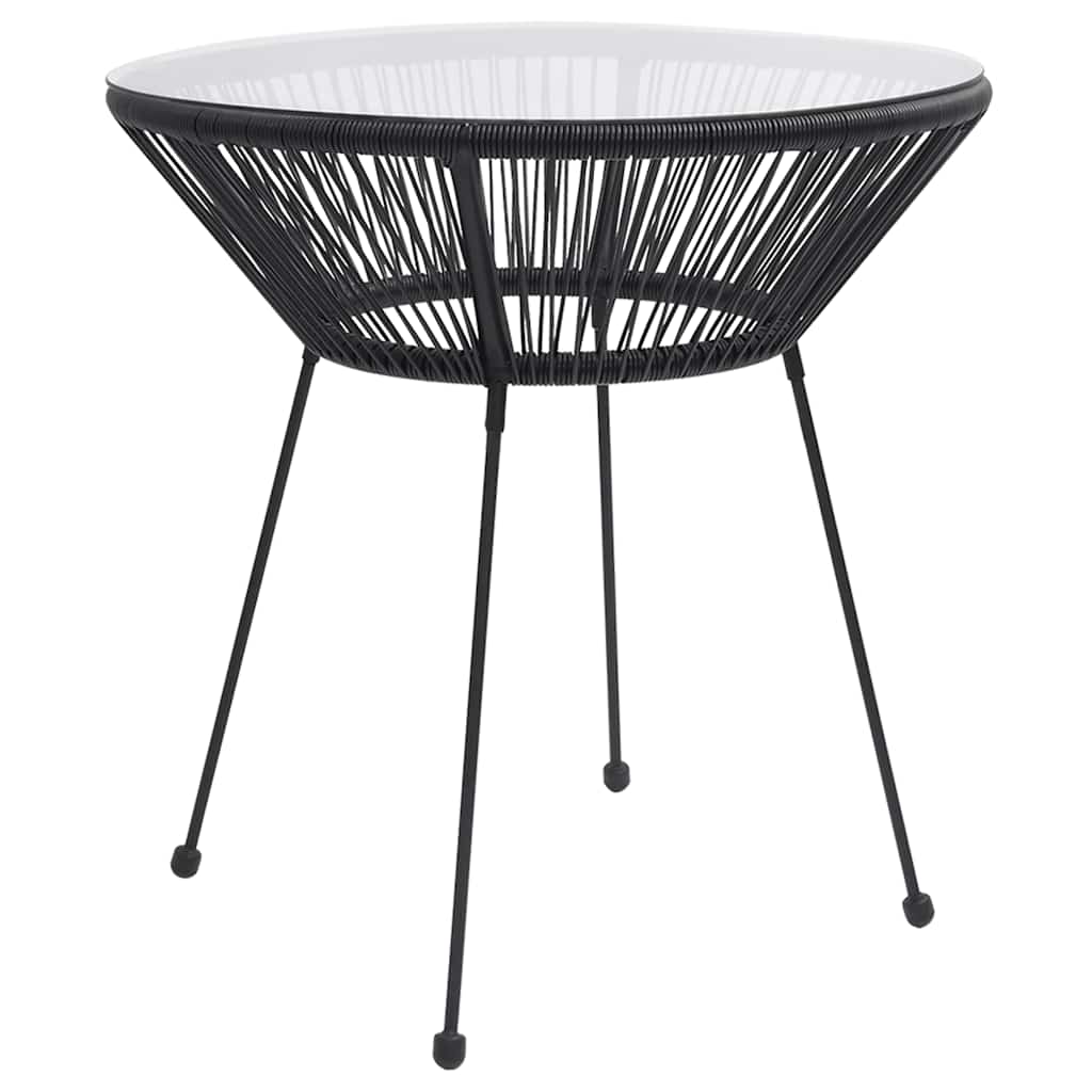 vidaXL 3 Piece Garden Dining Set Black