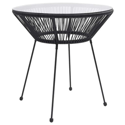 vidaXL 3 Piece Garden Dining Set Black