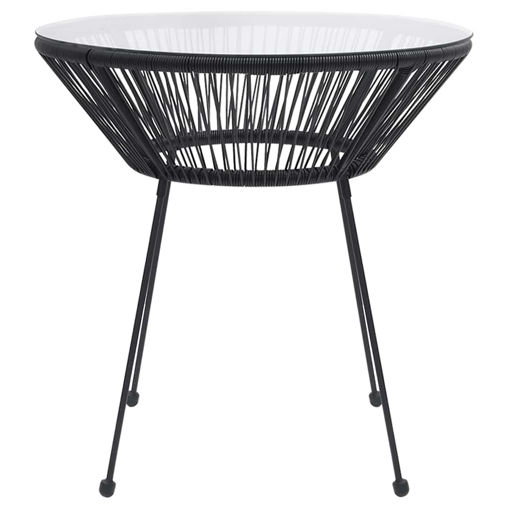 vidaXL 3 Piece Garden Dining Set Black