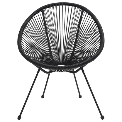 vidaXL Dining Set | Black | Round PVC Rattan | Decorative Inlays | Dining Set